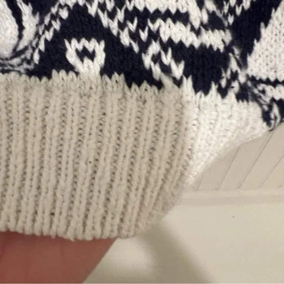 Lands' End Navy and White Anchor Sweater New Old Stock Nautical - Picture 8 of 8